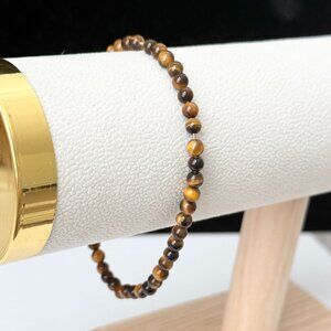 David Yurman Men's Sterling Silver Tiger's Eye Spiritual 4mm Beaded Bracelet